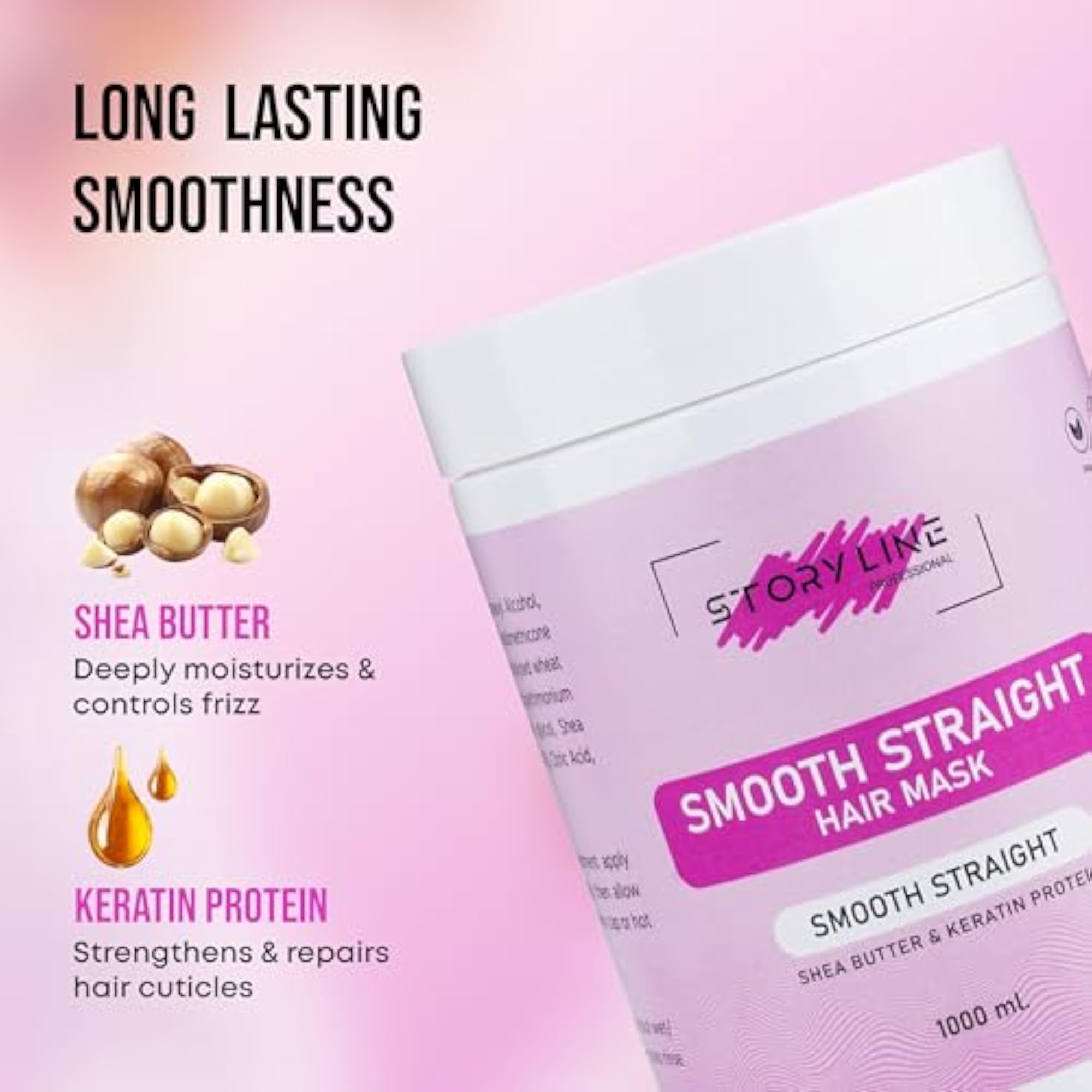 Professional Smooth Straight Hair Mask with Shea Butter & Keratin Protein
