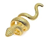 HongBoom Hot Hip Hop Rings 18K Gold Plated CZ CRYSTAL Fully Iced-Out CUBAN Snake Ring (Gold)