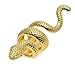 HongBoom Hot Hip Hop Rings 18K Gold Plated CZ CRYSTAL Fully Iced-Out CUBAN Snake Ring (Gold)