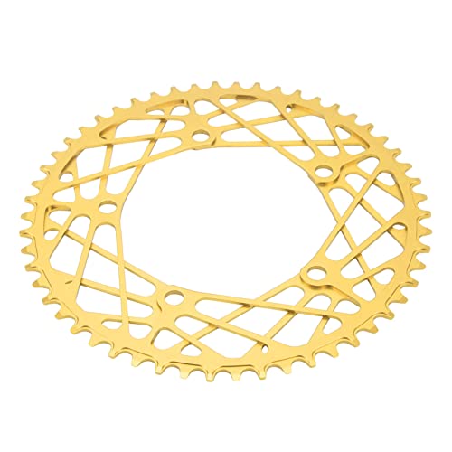 Cuque Faltrad-Kettenblatt, Abriebfestes Fahrrad-Kettenblatt mit Kleiner Dichte, 54 Zähne, Aluminiumlegierung, Hohe Härte, Leicht Zum Fahren (Gelb) Cuque Faltrad-Kettenblatt, Abriebfestes Fahrrad-Kettenblatt mit Kleiner Dichte, 54 Zähne, Aluminiumlegierung, Hohe Härte, Leicht Zum Fahren (Gelb)