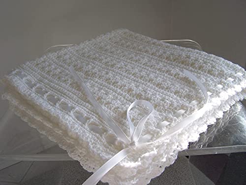 Hand Crochet Christening Blanket by Kim’s...