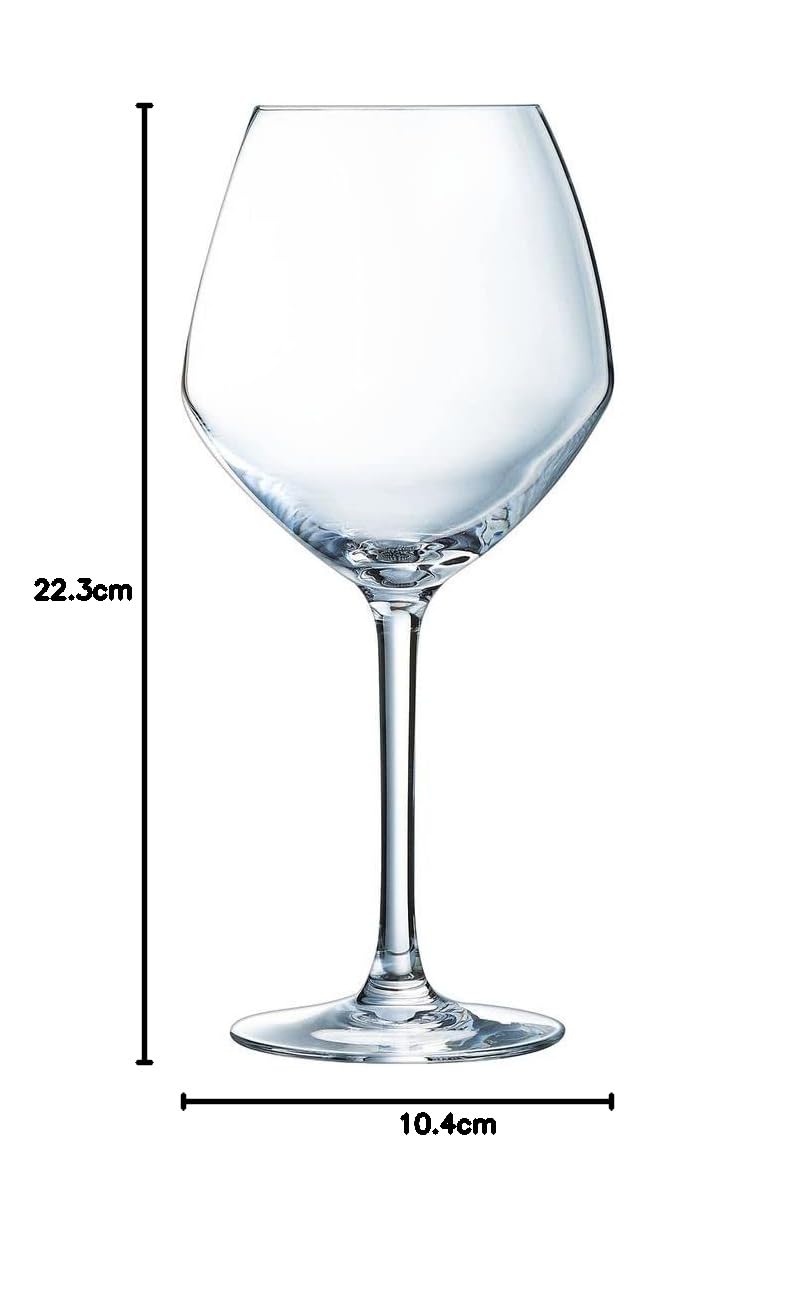 Chef&Sommelier - Lot de 6 Verres à Pied Cabernet Vins Jeunes en Cristallin - Verres de Dégustation Sobres et Élégants - Résistance Hors Norme - Transparence Absolue - Verres à Vins de 58 cl