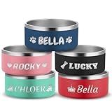 Personalisierter Hundenapf mit Namen, personalisierbare Gravur, Edelstahlnäpfe für Hunde und Katzen, individuelle Fütterung, Haustierbedarf, rutschfest, langlebig, doppellagige Verstärkung