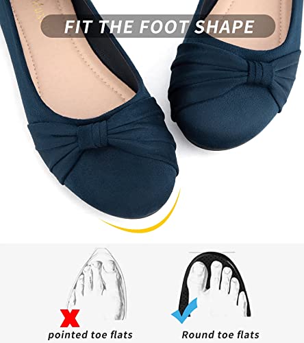 MaxMuxun Women's Flats Shoes Faux Suede Round Toe Ballet Dressy Flats Comfortable Slip On Walking Shoes4