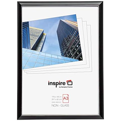 EASYLOADER Black A3 30x42 cm Certificate Photo Frame Safety Plexi Glass Picture Aperture EASA3BKP Cover