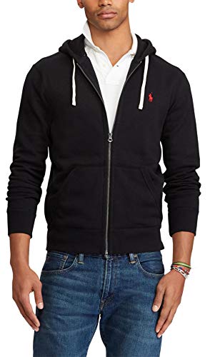 Polo Ralph Lauren Classic Full-Zip Fleece Hooded Sweatshirt - XL - Black Red Pony2