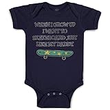 Custom Baby Bodysuit When I Grow up Want to Skateboard Just Like My Daddy Funny Cotton Boy & Girl Baby Clothes Navy Design Only 6 Months