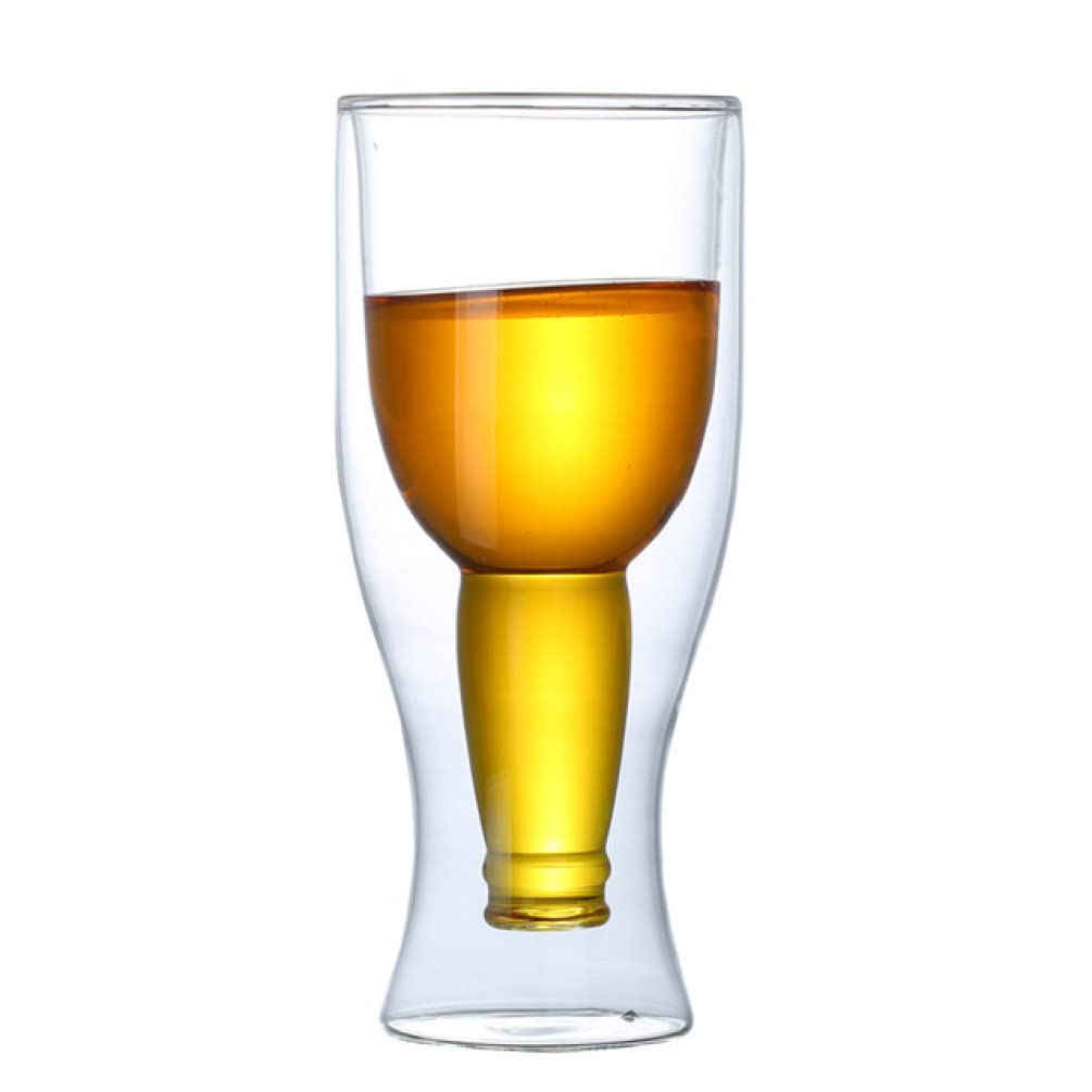 Jarras De Cerveza Vaso de degustación de cerveza, copas de vino de cerveza de gran capacidad, tazas de agua, taza de té, vasos de vidrio de doble fondo, vasos para beber para fiesta de cerveza Vaso