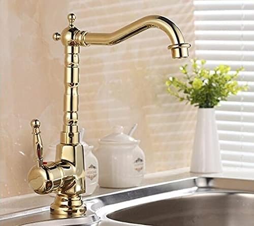 Robinet de cuisine doré rétro HLTYGWX idéal pour sublimer l'évier de votre bar ou ferme