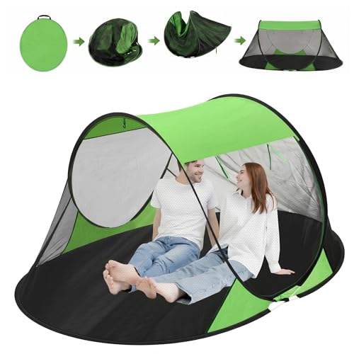 Image of Pop up Mosquito Tent for Camping, 86.6 x 59 x 45.3 Inch Bug Net Tent with Instant Automatic Setup, Lightweight Portable Screen Net Fits Most Camping Cot for Outdoor Hiking Travel(Green)