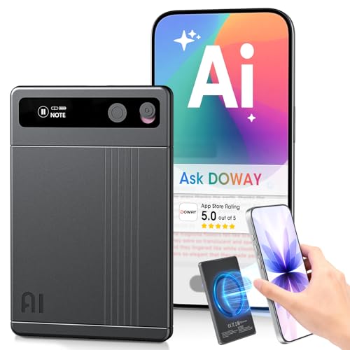 Alotwan AI Voice Recorder - AI Note Taking Device with Transcribe & Summarize, Support 118 Languages, 64GB APP Control, AI Noise Cancellation, Clear Audio Recorder for Lectures, Meetings, Calls
