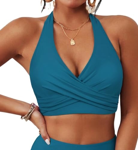Haut de bikini à armatures pour vos vacances maillot push-up bleu coral Hilor