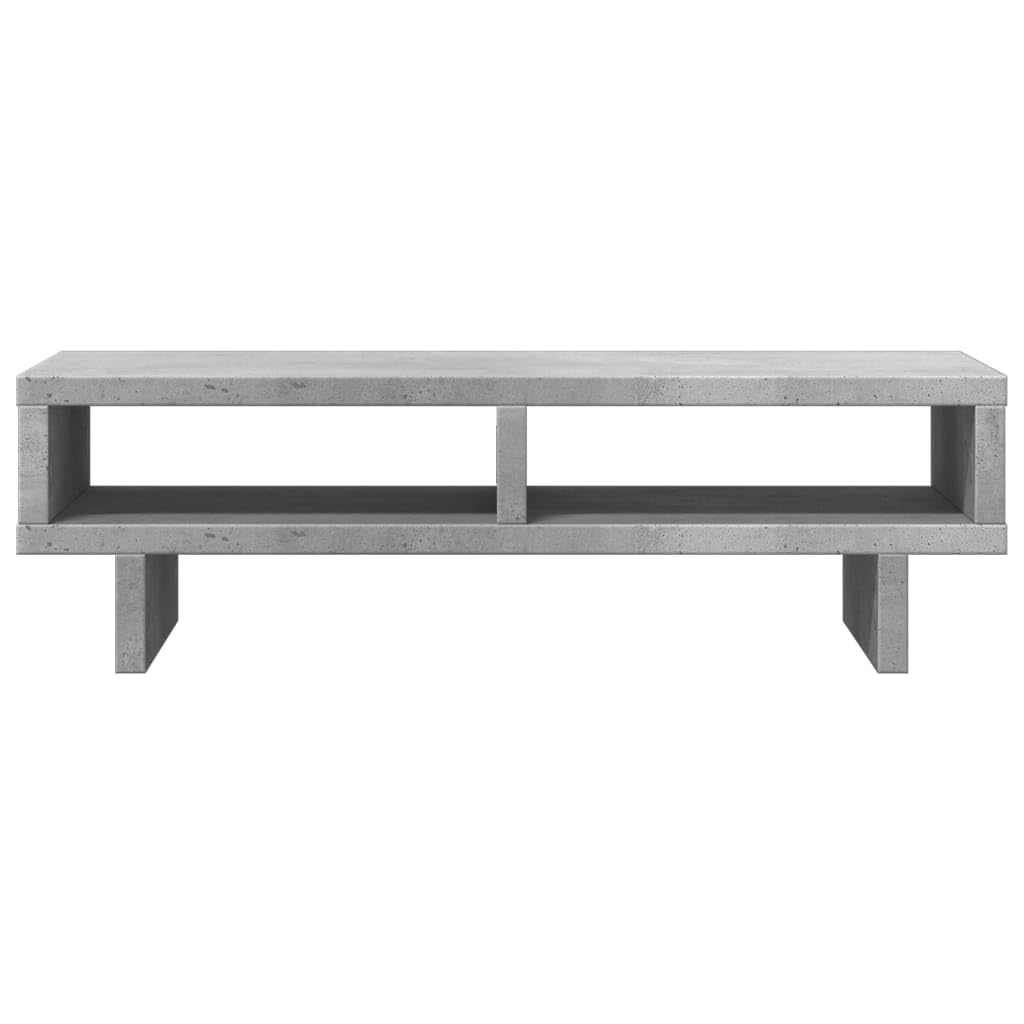 Supporto per monitor, grigio cemento, 50 x 27 x 15 cm, in legno, regolabile in altezza, ergonomico, per ufficio, casa, gaming