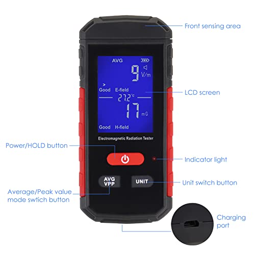 Detector EMF Electromagnético con alarma sonora y luz miniatura 5