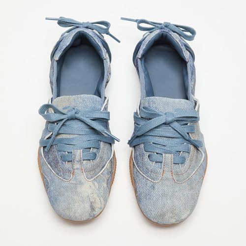 Arqa Women's Lace-up Fashion Ballerina Sneakers Decorative Lacing Back Dressy Ballet Flat Sneakers Comfortable Outgoing Tennis Walking Casual Shoes4