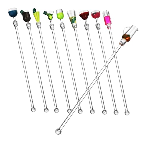 COLLBATH 10pcs Drinks Swizzle Sticks Beverage Stir Rods for Effortless Mixing Bars Cafes and Parties and Versatile Cocktail Stirrers for Coffee Tea and More