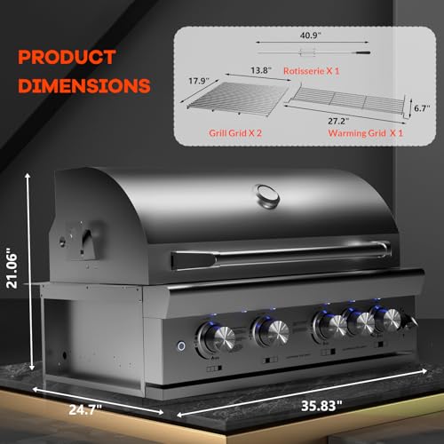Garveelife 1RQ0QPDPSJCT_BFURTOSJGE09BH8L 36-Inch Bulit In Grill thumb #2