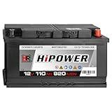 HR HiPower Blei-Säure 110Ah 12V 920A/EN Autobatterie mit bewährter Calcium-Calcium-Technologie (Ca/Ca)