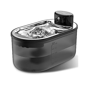 TOMXCUTE 3L Fuente para Gatos Sin Cable con Batería, Fuente De Agua para Gatos a Pilas, Bebedero Gatos Automatico con Sensor De Movimiento, Batería De 4000 Mah, 3 Modos – Negro