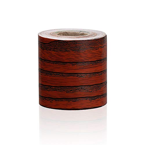 PXAMORTEL Papel Pintado Borde Autoadhesivos, Línea de Cintura de PVC de 5 m, Papel Tapiz Autoadhesivo de mármol y Madera for rodapiés(Dark Brown3,5cm x 5m)