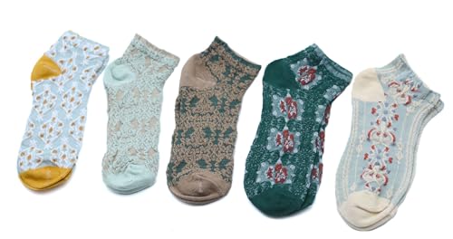 Image of YYaaloa Low Cut Athletic cute Socks with Cute Vintage Embroidered Floral breathable Casual socks for Women Girl