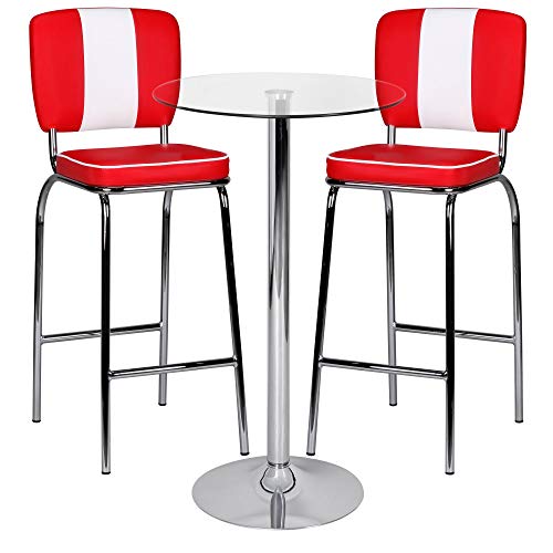 FineBuy Tavolo Alto da Bar Rotondo 60x60x105 cm