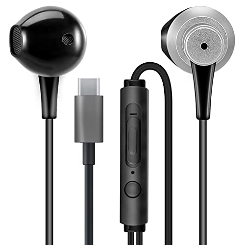MAS CARNEY Écouteurs Filaire Type C TH4, Casque USB C avec Micro et Contrôle du Volume, pour Samsung, Xiaomi, iPad Pro, Huawei, OnePlus, Google Pixel et...