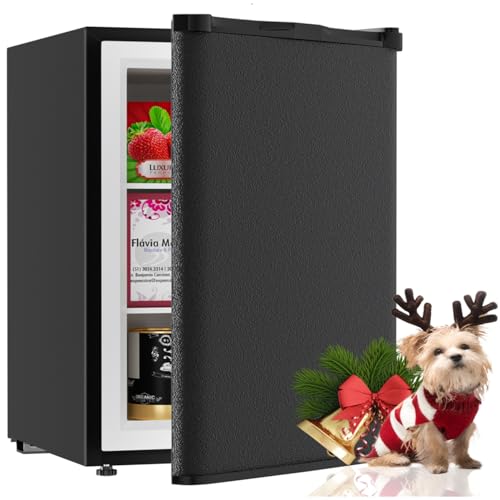 Image of TABU 3.0 Cu Ft Upright Freezer, Mini Freezer with 7 Adjustable Temp, Black | Freestanding, Energy Saving, Space Saving, Low Noise, Compact Freezer with Removable Shelves
