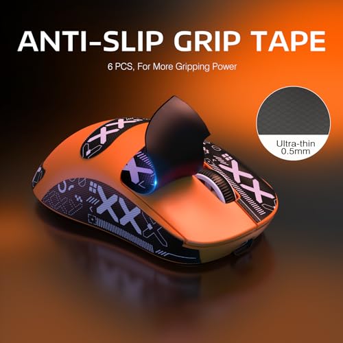 Image of ATTACK SHARK X3 Lightweight Wireless Gaming Mouse with Non-Slip Mouse Grip Tape, Adhesive Design, Elastic Side Grips, Stickers, Sweatproof Pads /Anti Sweat Paste
