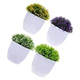 TOPPERFUN 4Piezas Planta de Escritorio Bonsai Falso Decorativa de Macetas Simuladas Colores Vibrantes Decoración de Oficina y Hogar