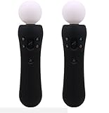 Color: negro (Negro) 2 unids antideslizante de goma de silicona cubierta protectora de la piel para Playstation PS4 VR Move Motion Controller
