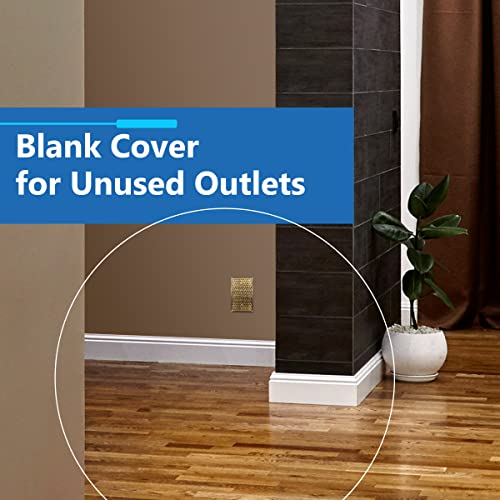 Image of LIDER Blank Metal Wall Plate, Blank Outlet Cover, Corrosion Resistant, Mid-Size 1-Gang 4.88 inch x 3.11 inch, LMWP-01M-HAB, Steel, Hammered Antique Brass, 1-Pack