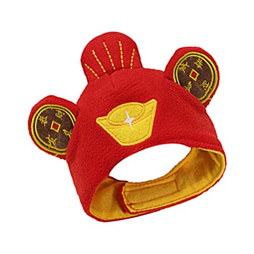 balacoo 1pc Adorable Pet Hat Year Ox Themed Accessory for Dogs and Cats for Parties and Photos Bright Color Design Comfortable Wear for Holiday Celebrations