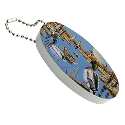 GRAPHICS & MORE Ducks in the Lake and in Flight Floating Keychain Oval Foam Fishing Boat Buoy Key Float