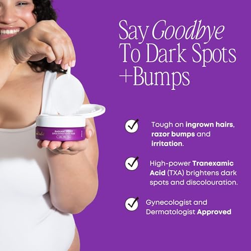 The Best Dark Spot Remover for Bikini Area: A Complete Guide to Even Skin Tone 6 Bushbalm Exfoliating Ingrown Hair Pads - Enhanced with BHA & AHA for Underarm + Bikini Area - Daily Use to Soothe Ingrown Hairs & Razor Bumps - TXA for Dark Spots - Radiant Reset 30 Large Pads
