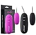 Sexy Slave Wired Remote Control 12-Frequency Bullet Vibrators - Waterproof Vibrating Love Egg (Pack of 2, Black and Purple)