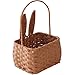 Cabilock Rattan Woven Basket with Handles Easter Bunny Shape Hand Woven BasketFarmhouse Fruit Vegetable Storage Basket for Wedding Party Favors Ornaments Crafts