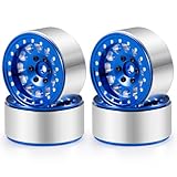 AXspeed Metal Beadlock-Radfelgen, 1,3 Zoll Radnabe, Upgrade, kompatibel mit Axial SCX24 & TRX4M 1/18 RC Crawler Auto (blau)