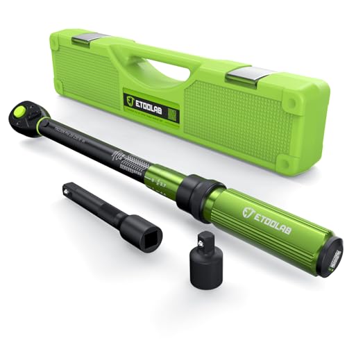 ETOOLAB 1/2 Drive Click Torque Wrench Dual-Range20-230Nm/10-170lbf-ft3% Precision Torque Wrench 1/2 Drive 72 Tooth Dual-Direction Adjustable Torque Wrench for Bicycle Moto Car Maintenance 3 Pcs