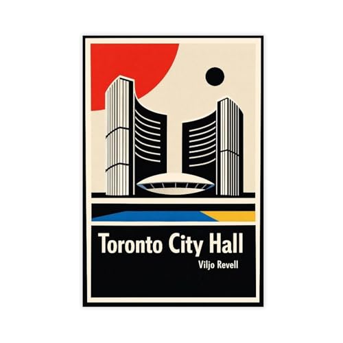 AUHUE Toronto City Hall Art Poster Canvas Poster Paintings for Wall Art Decoration Living Room Office Unframe 16x24inch
