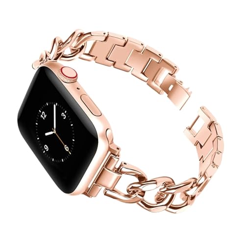 Bracelet de montre métal cubain iWatch 44mm pour un style élégant au quotidien