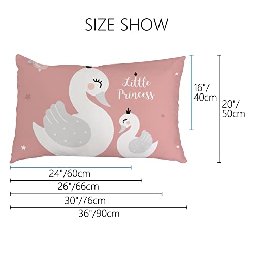Xollar Pillow Shams Set Of 2 Standard Size, Swan Mom Baby Decorative Bedding Pillowcase Throw Pillow Cover For Sofa Zipper Closure, 20 X 26 Inch #TOP1