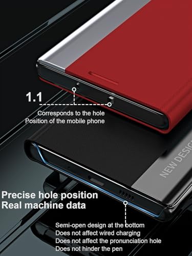 Étui à rabat pour Samsung Galaxy A37 rigide rouge 360 - 4