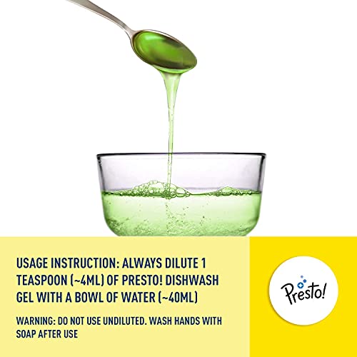 Image of Amazon Brand - Presto! Dishwash Gel - 5 L (Lime) & Amazon Brand - Presto! Matic Front Load Detergent Liquid - 2 L