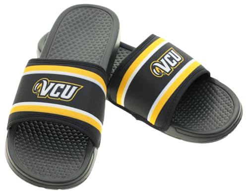 Image of FOCO NCAA Printed Team Logo and Color Stripes Comfortable Slide Sandals