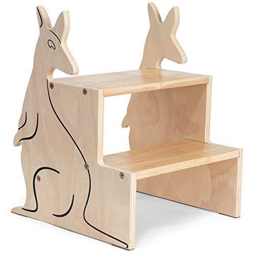 JUNGLE TYKE Toddler Step Stool for Kids with Two Steps and Handles