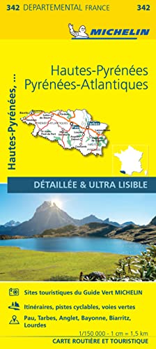 Carte Départemental Michelin Hautes-Pyrénées, Pyrénées Atlantiques