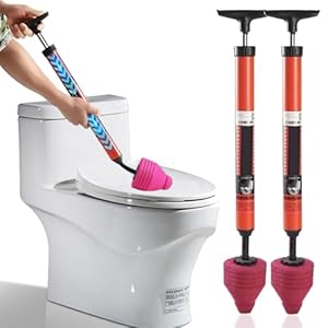 Hogedruktoilet deblokkeert een shot, hogedruktoilet deblokkeert one shot toiletpijpplunjer, toiletontstopper, luchtplunjer voor toilet, afvoerputje, verstopte buis (2pcs)