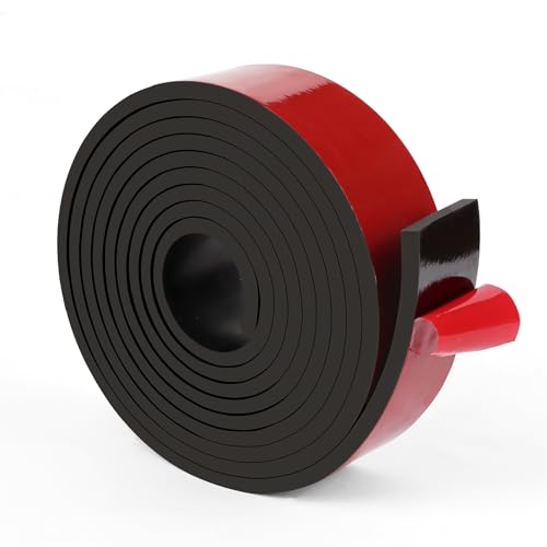 Image of WochiTV Adhesive Solid Rubber Strips, 2 inch Wide x 1 /4 inch Thick x 120 inch Long Self Stick Black Neoprene Rubber Rolls Perfect for DIY Insulation Cushion Gasket, Sealing, Liner, Weather Striping