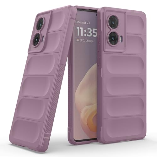 Image of amazon basics Back Case Cover for Motorola Moto G85 5G | Compatible for Motorola Moto G85 5G Back Case Cover | Liquid Silicon Magic with Camera Protection | Lavender